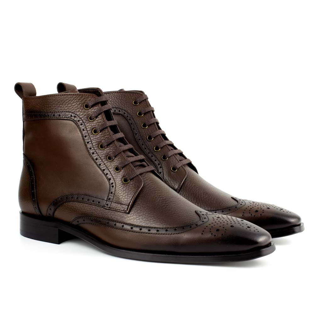 Fabio Legacy Wingtip Lace-Up Boots for Men — side view | Scarpetto