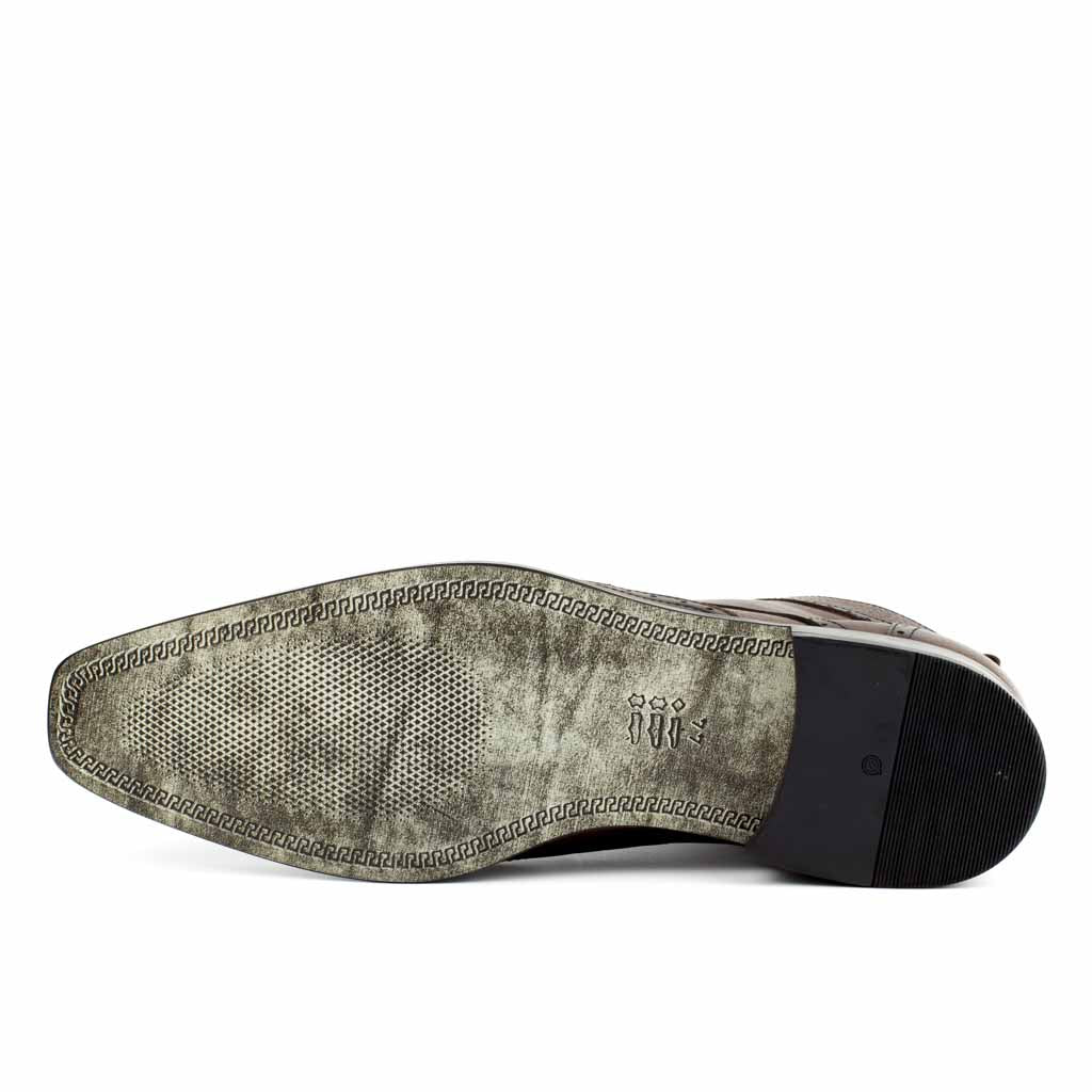 Fabio Legacy Wingtip Lace-Up Boots for Men — heel detail | Scarpetto