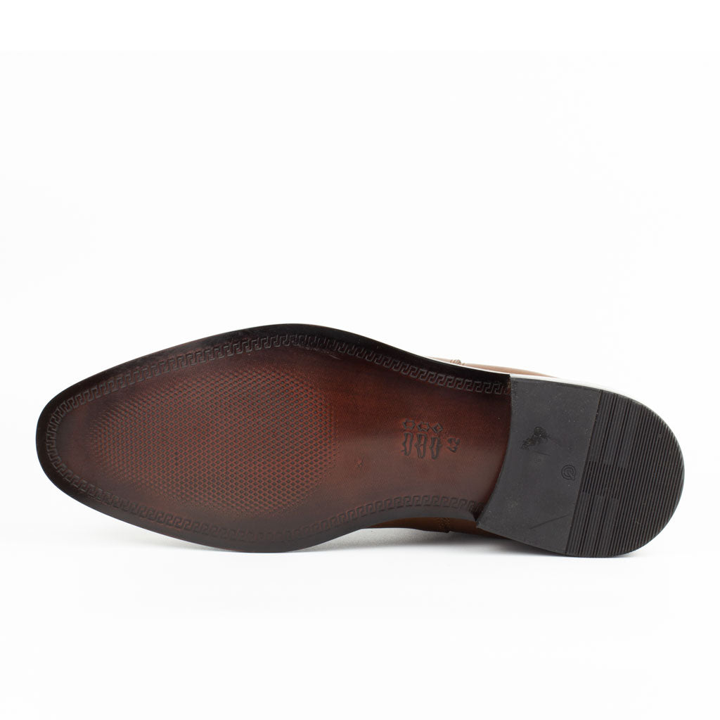 Intreccio Woven Leather Men's Chelsea Boots in — heel detail | Scarpetto