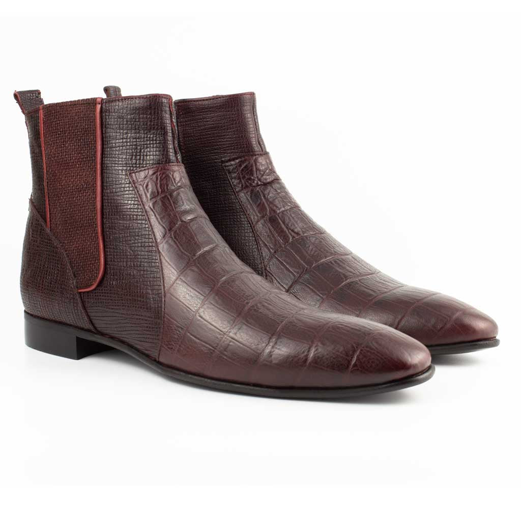 Raphael Legacy Croco Men's Chelsea Boots — side view | Scarpetto