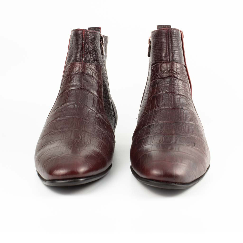 Raphael Legacy Croco Men's Chelsea Boots — three-quarter view | Scarpetto