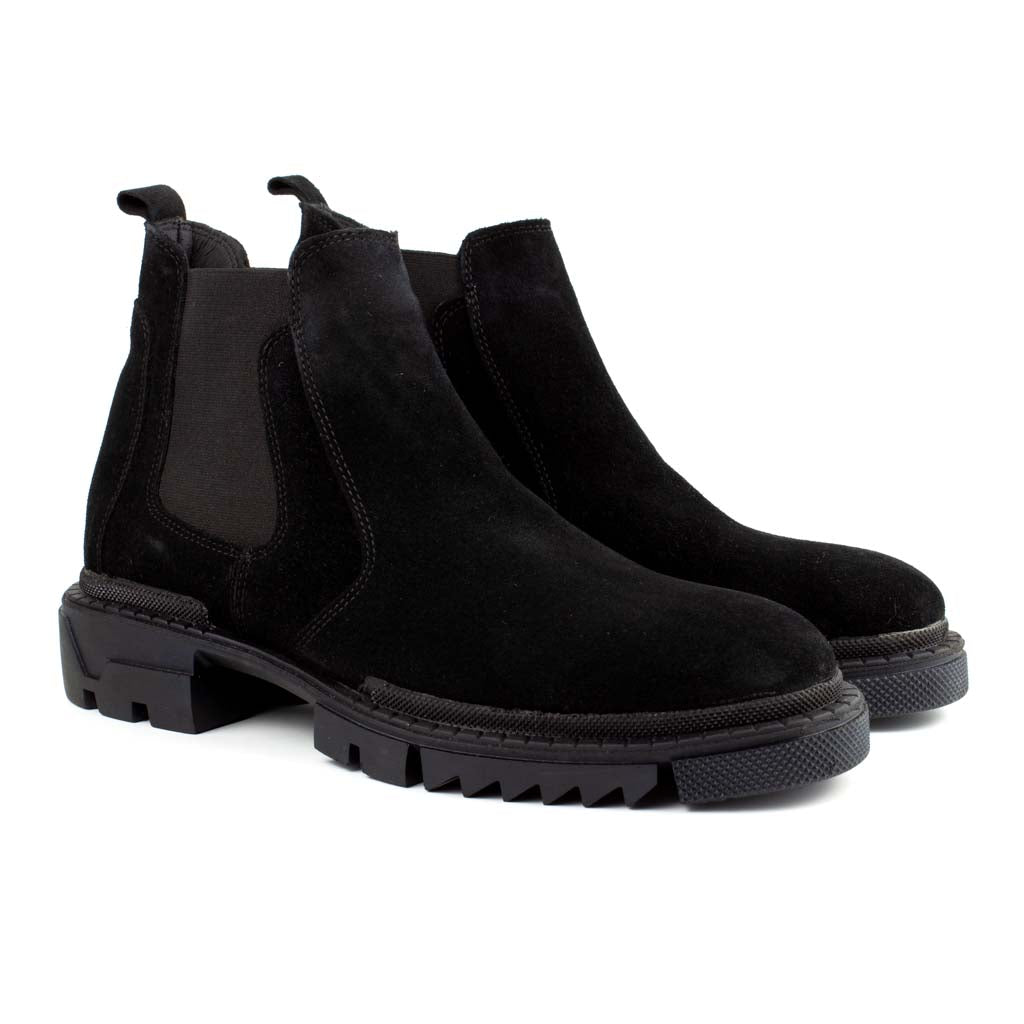 Gherardo Black Men's Genuine Suede Leather Boots
