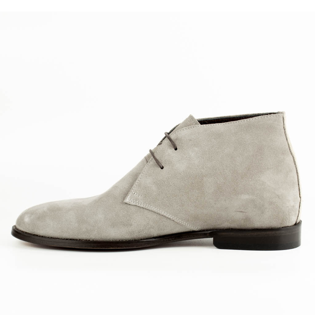 Breeze Silver Gray Men's Genuine Suede Leather Chukka Boots