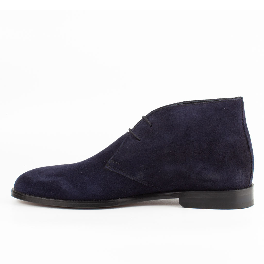 Breeze Navy Blue Men's Genuine Suede Leather Chukka Boots