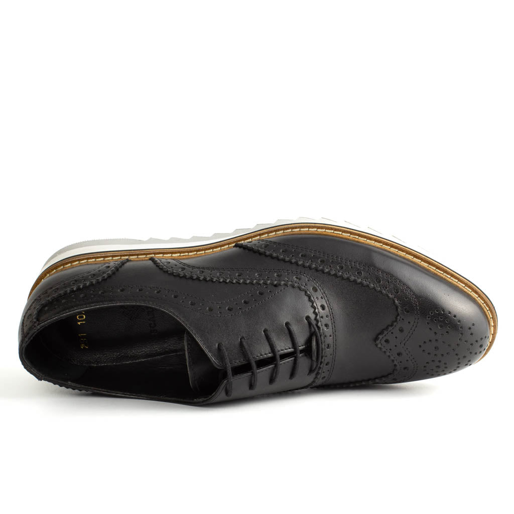 Vestito Black Men's Wingtip Leather Oxford Dress Shoes