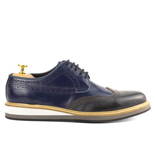 Vestito Navy Men's Wingtip Leather Derby Dress Shoes