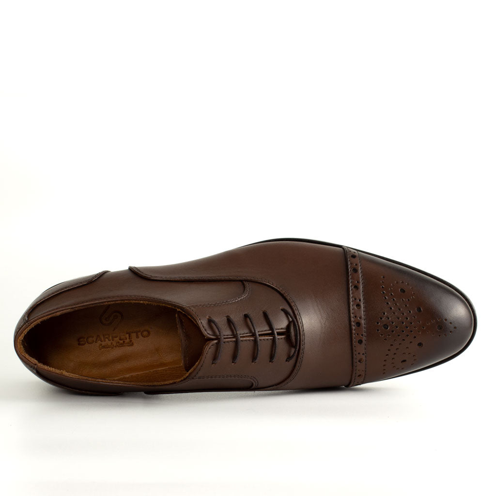 Brown Men's Leather Derby Shoes