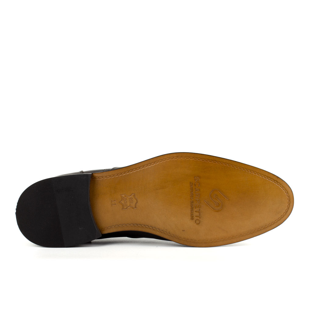 Sposami Black Men's Leather Oxford Shoes