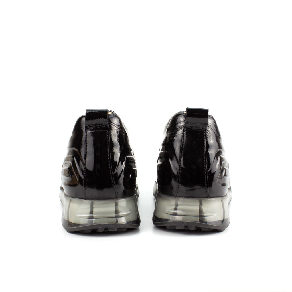 Black Patent Leather Sneakers | Platform High Sole