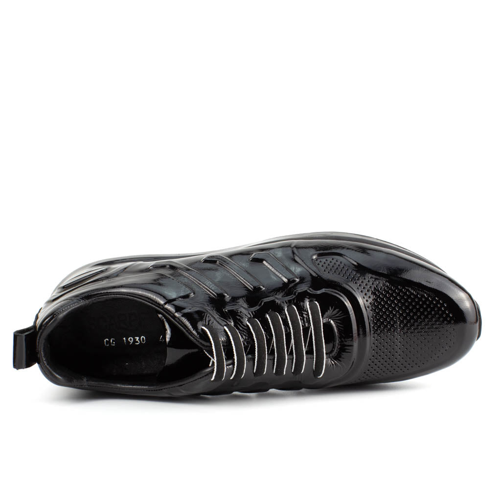 Neroflex Patent Leather Platform Sneaker — top view | Scarpetto