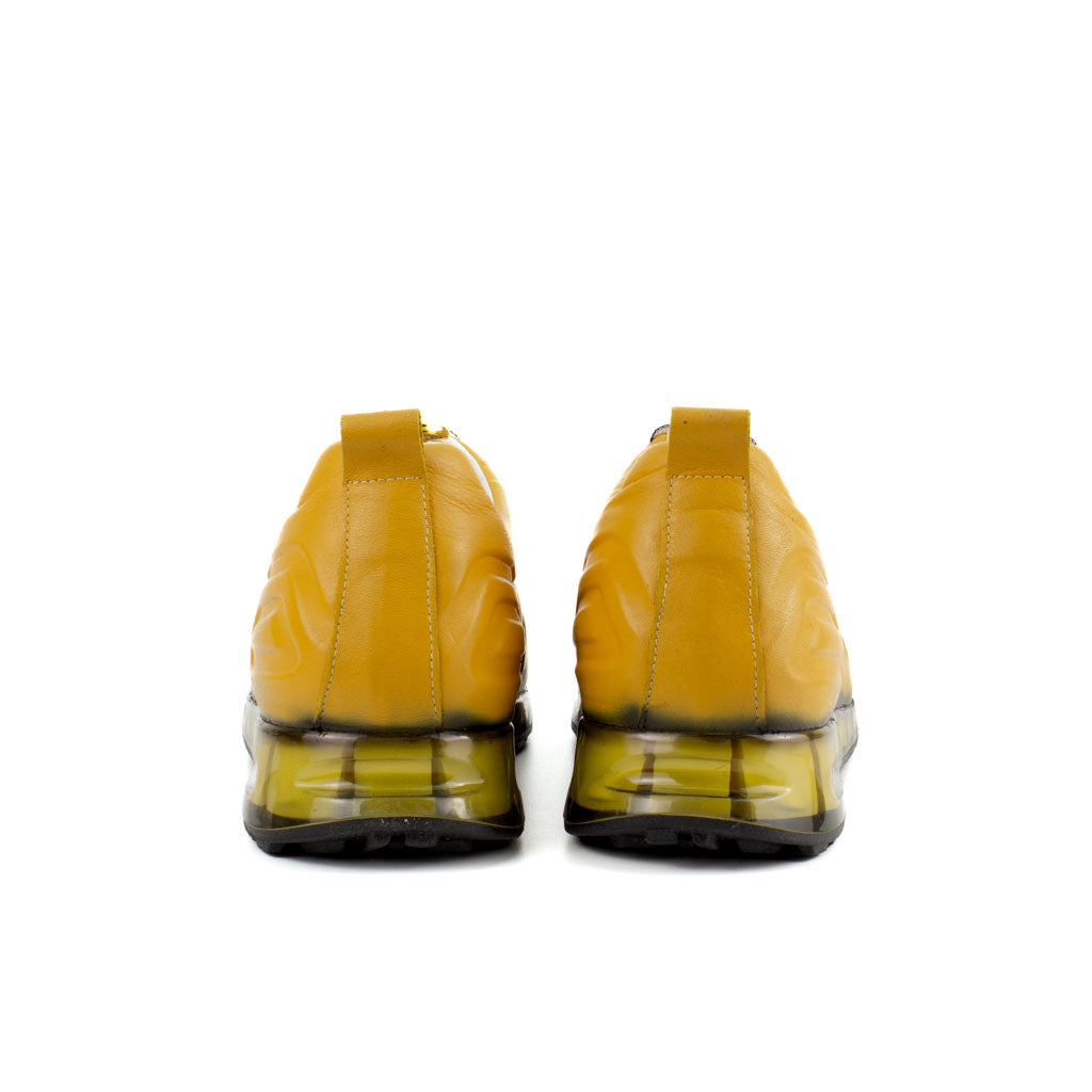 Neroflex Mustard Leather Platform Sneaker — top view | Scarpetto