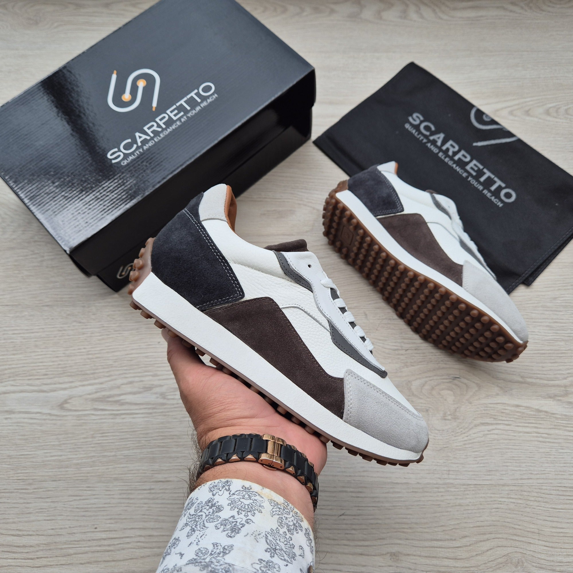 Corsa Alabaster White Retro Running Sneaker - top view